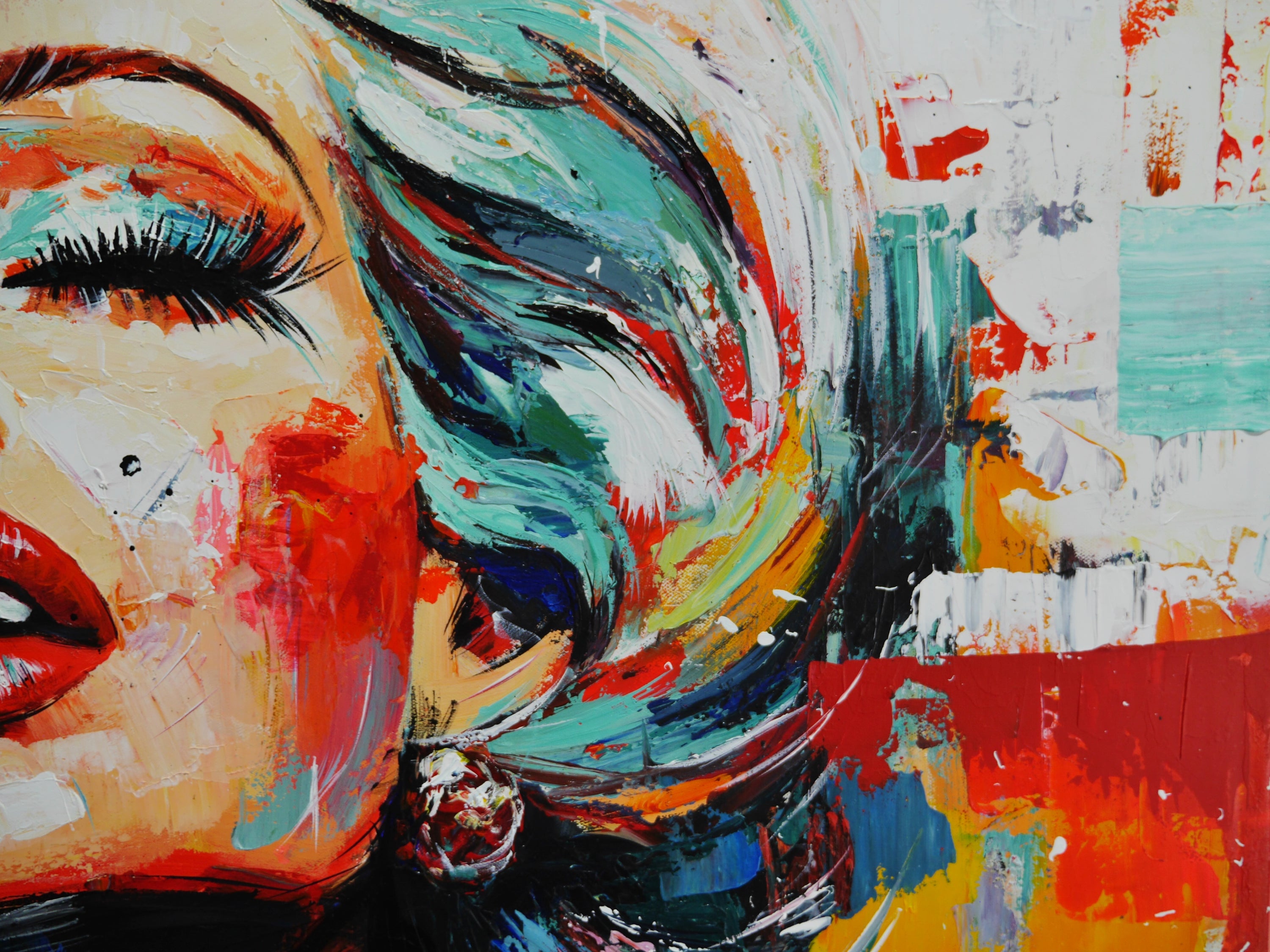 Scarlett Blonde 140cm x 180cm Marilyn Monroe Textured Abstract Realism Painting (SOLD)