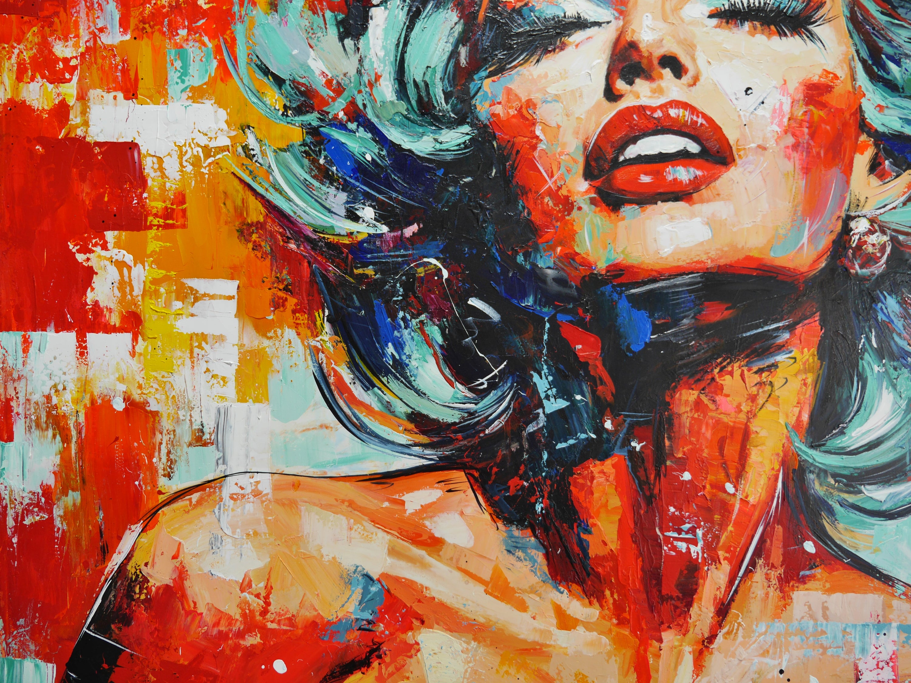 Scarlett Blonde 140cm x 180cm Marilyn Monroe Textured Abstract Realism Painting (SOLD)