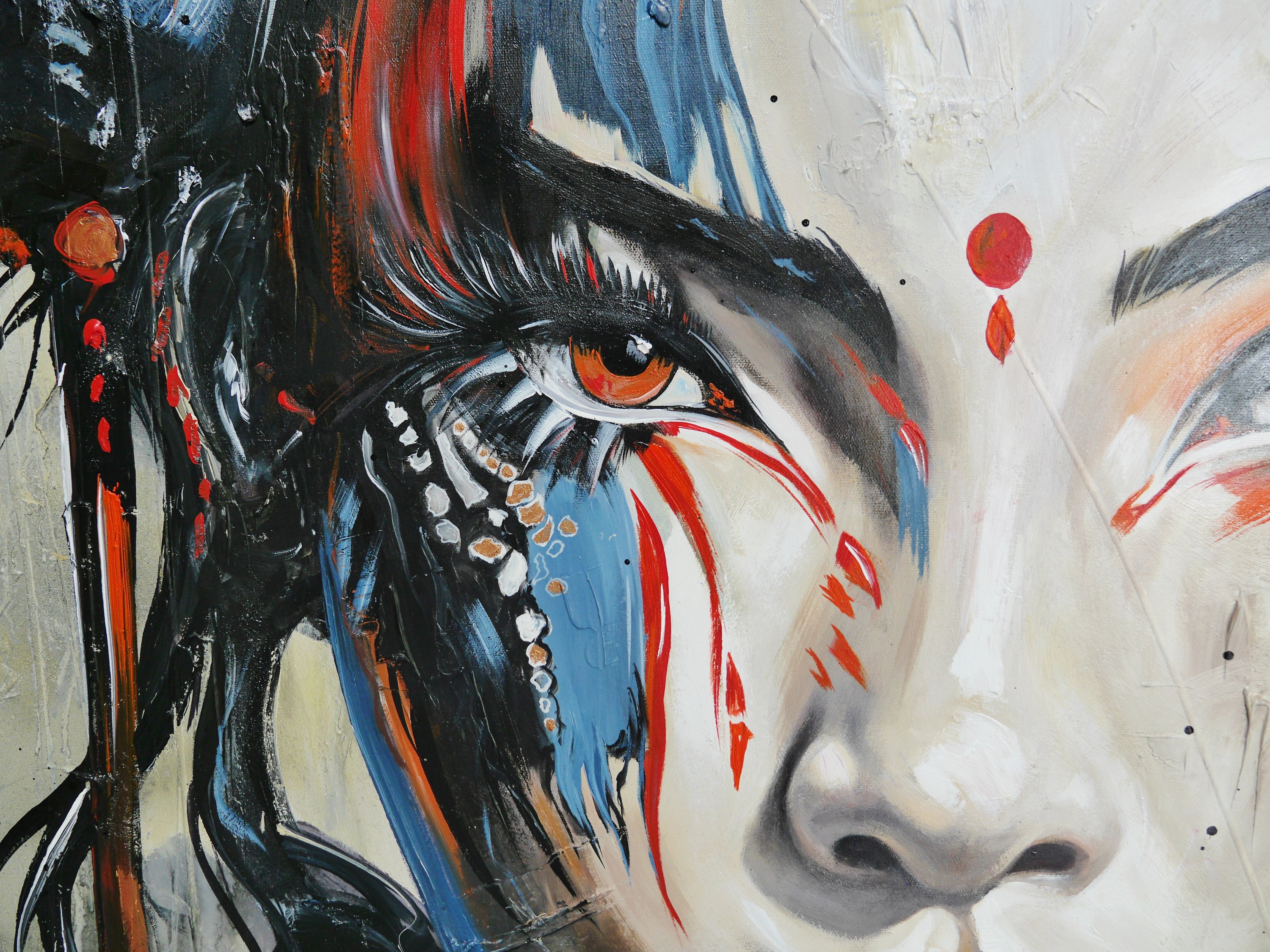 Musashi 190cm x 100cm Brave and Beautiful Abstract Framed Textured Painting (SOLD)