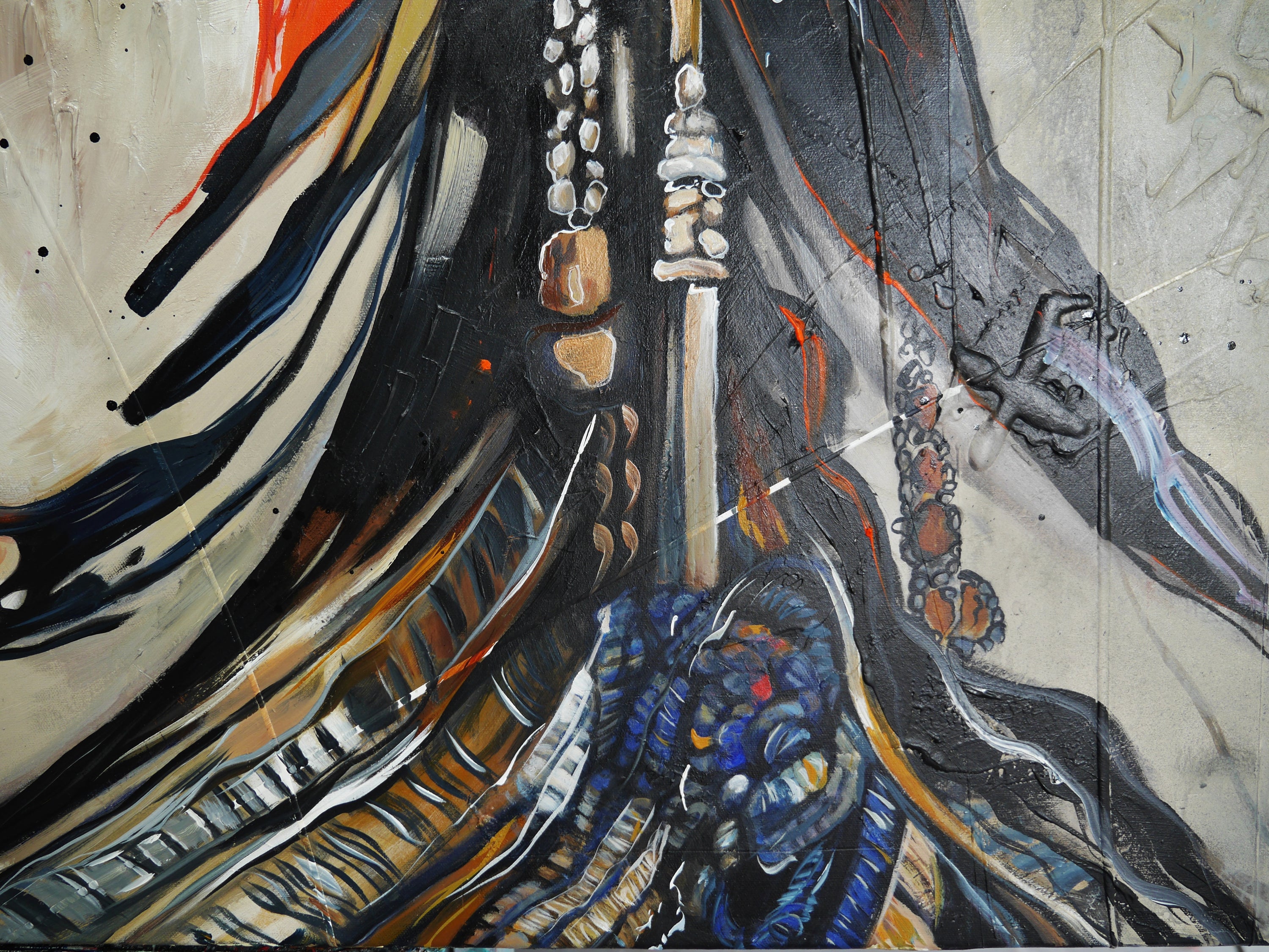 Musashi 190cm x 100cm Brave and Beautiful Abstract Framed Textured Painting (SOLD)