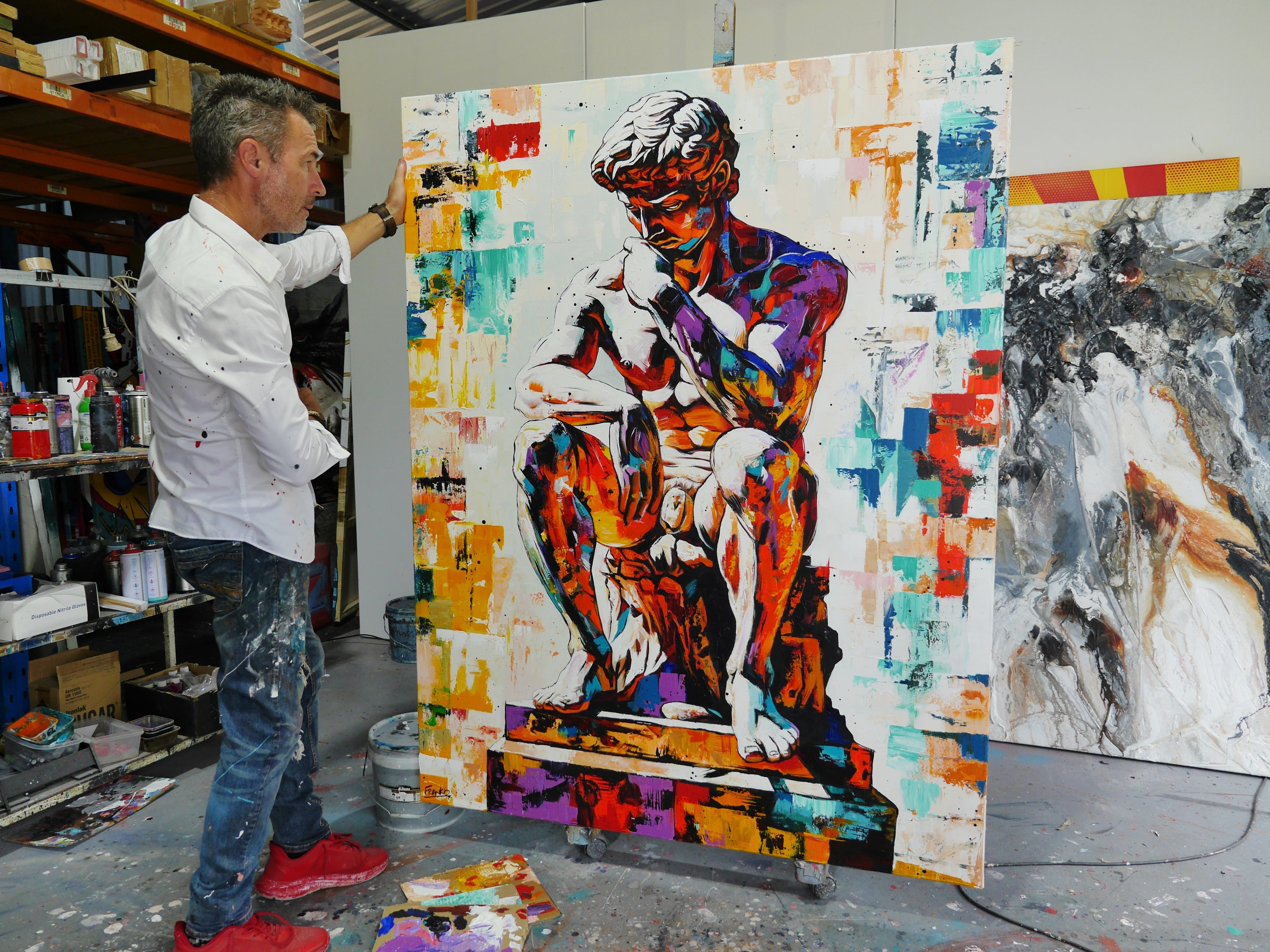 Thought 140cm x 180cm Statue Textured Abstract Realism Painting (SOLD)