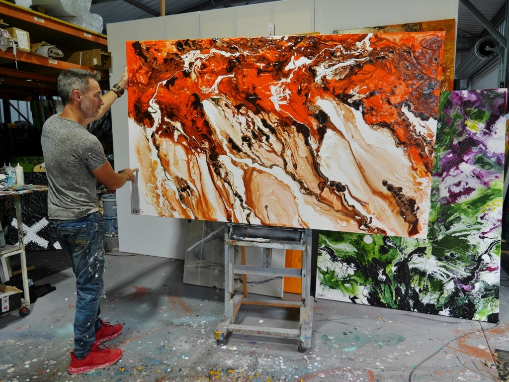 Jupiter Rising 200cm x 120cm Textured Abstract Painting (SOLD)-Abstract-[Franko_Artist]-[The_Block]-[Dream_Homes]-[ideas]- [Grand_Designs]-Franklin Art Studio