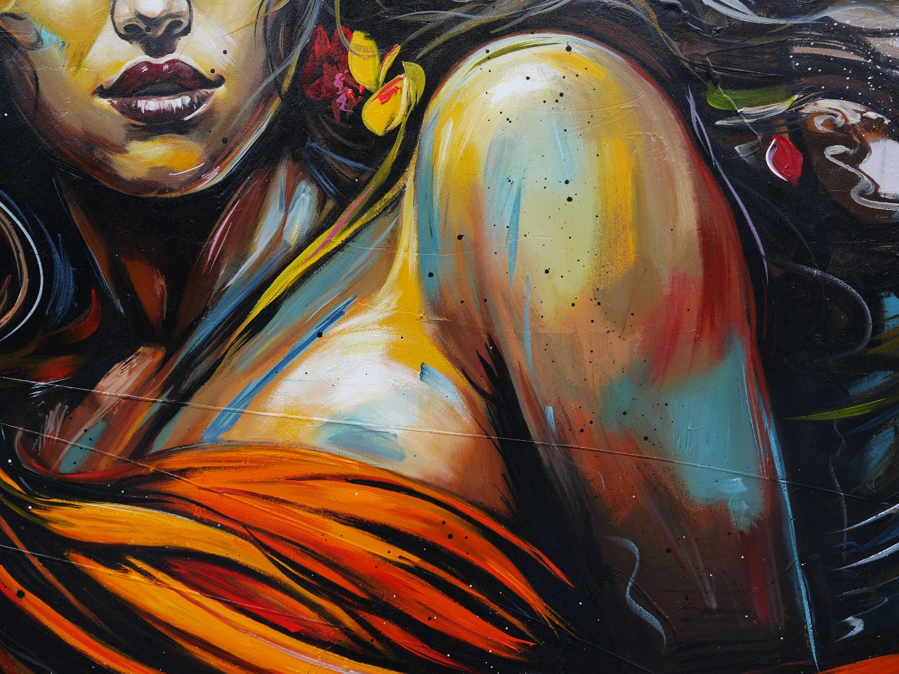 Aphrodite 240cm x 120cm Abstract Realism Textured Framed Painting (SOLD)