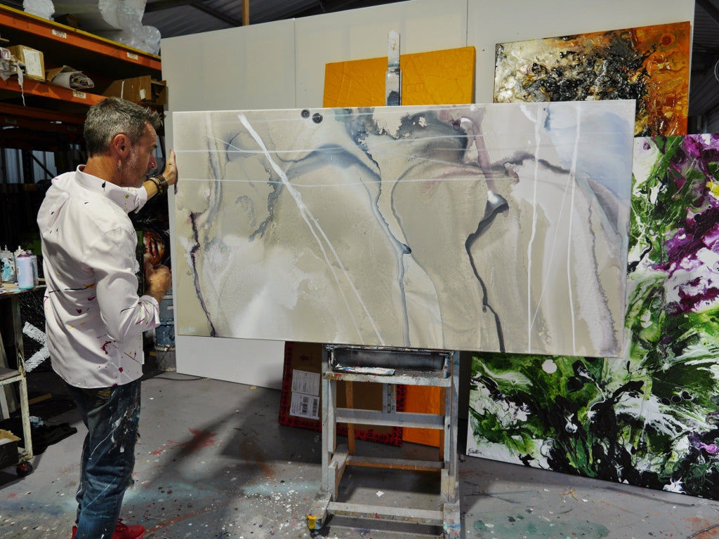 Refined 446 190cm x 100cm Blended Ink Abstract Painting (SOLD)