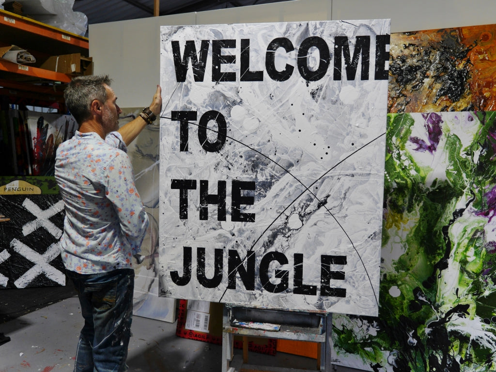 The Jungle 120cm x 150cm Textured Urban Pop Art Painting (SOLD)-Urban Pop Art-[Franko_Artist]-[The_Block]-[Dream_Homes]-[ideas]- [Grand_Designs]-Franklin Art Studio