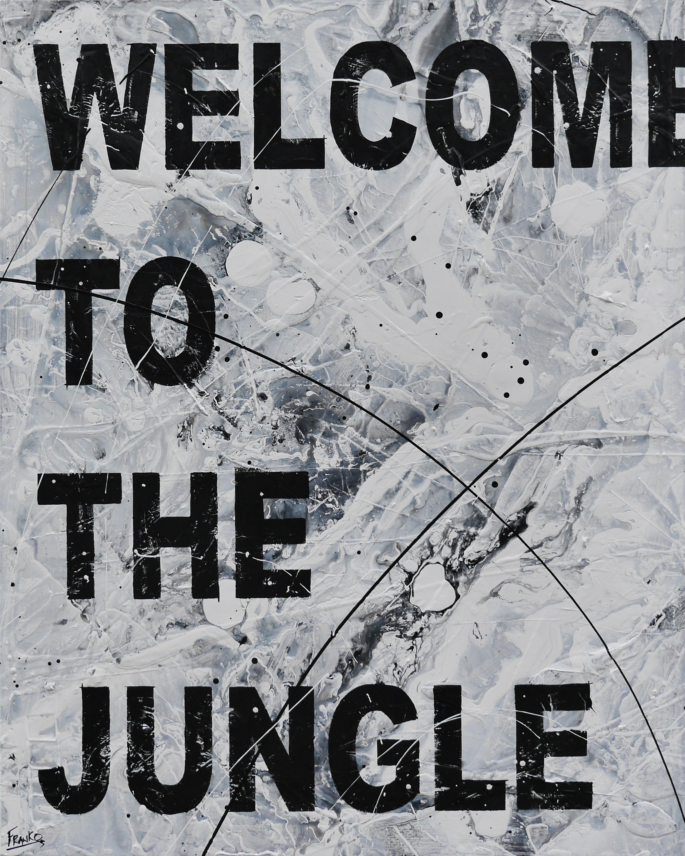 The Jungle 120cm x 150cm Textured Urban Pop Art Painting (SOLD)-Urban Pop Art-[Franko_Artist]-[Australian_artist]-[Gold_Coast]-[Brisbane]-[modern]-[contemporary]-[original]-[Large_artwork]-Franklin Art Studio