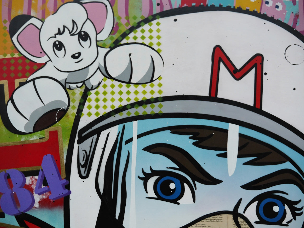 Speeding '84 100cm x 140cm Speed Racer Vintage Urban Pop Book Club Painting (SOLD)