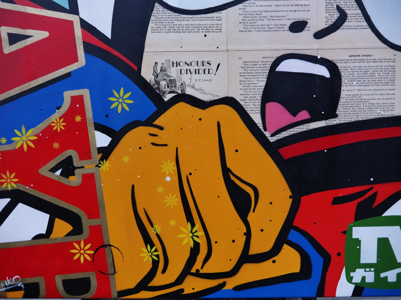 Speeding '84 100cm x 140cm Speed Racer Vintage Urban Pop Book Club Painting (SOLD)