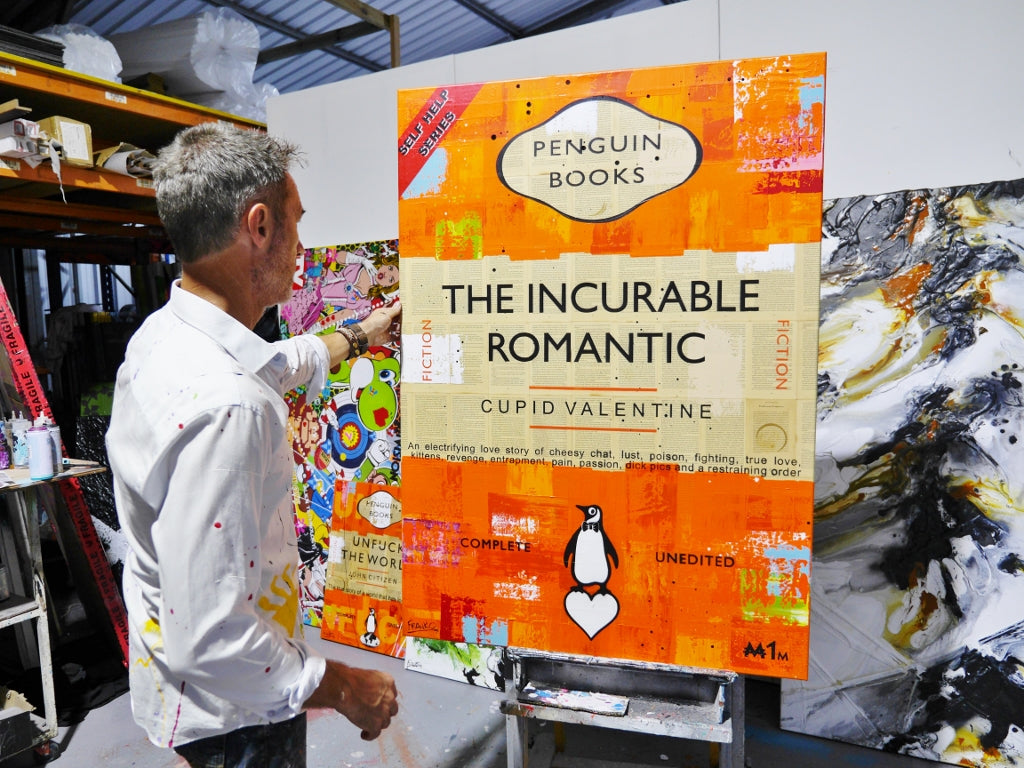 Romancing 100cm x 140cm Urban Pop Book Club Painting (SOLD)-book club-[Franko_Artist]-[The_Block]-[Dream_Homes]-[ideas]-[Grand_Designs]-[Art_Lover]-Franklin Art Studio
