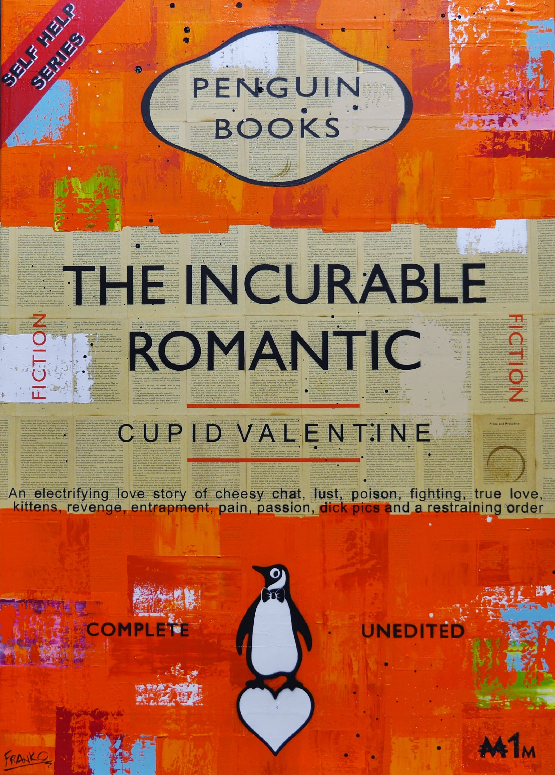 Romancing 100cm x 140cm Urban Pop Book Club Painting (SOLD)-book club-[Franko_Artist]-[Australian_artist]-[Gold_Coast]-[Brisbane]-[modern]-[contemporary]-[original]-[Large_artwork]-Franklin Art Studio