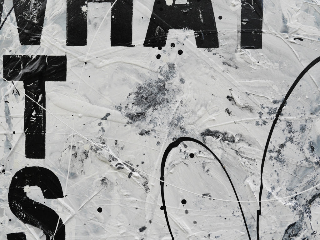It is 100cm x 120cm Textured Urban Pop Art Painting (SOLD)