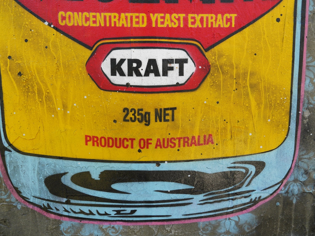 Extracted 100cm x 140cm Vegemite Concrete Textured Urban Pop Art Painting (SOLD)