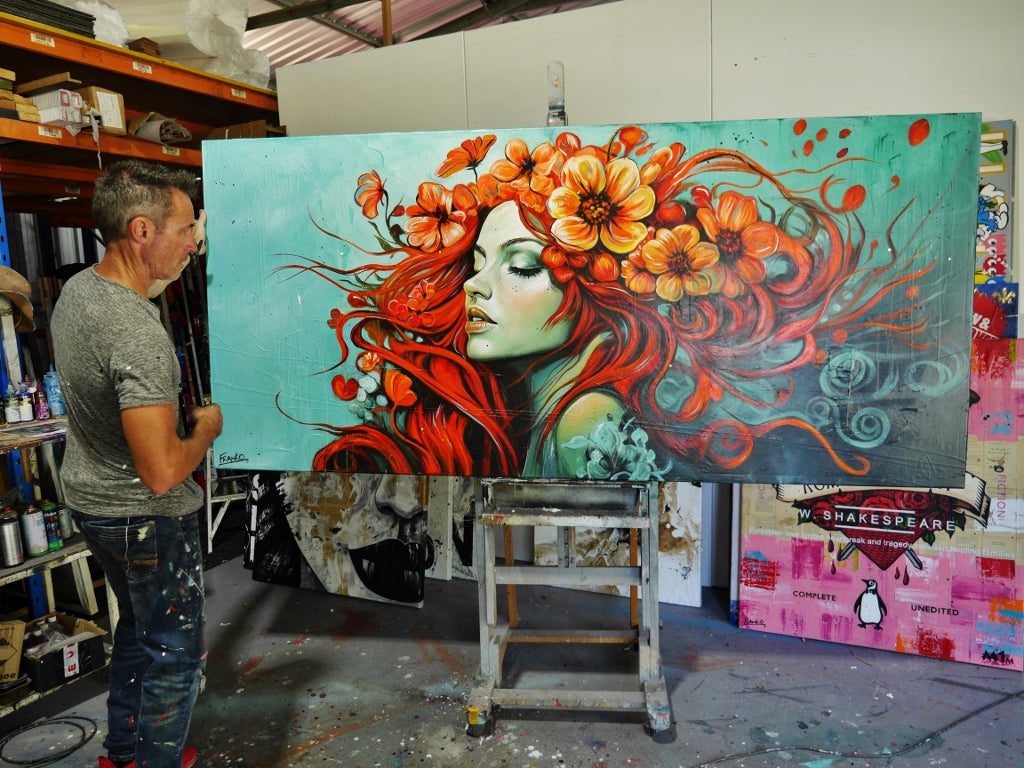 Venus 240cm x 110cm Abstract Realism Textured Framed Painting (SOLD)-people-[Franko_Artist]-[The_Block]-[Dream_Homes]-[ideas]- [Grand_Designs]-Franklin Art Studio
