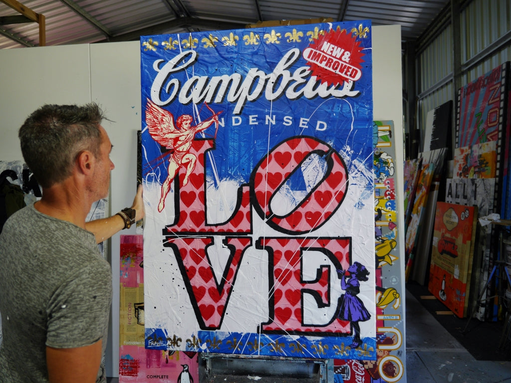 Cupids Love 140cm x 100cm Campbell's Soup Textured Urban Pop Art Painting (SOLD)