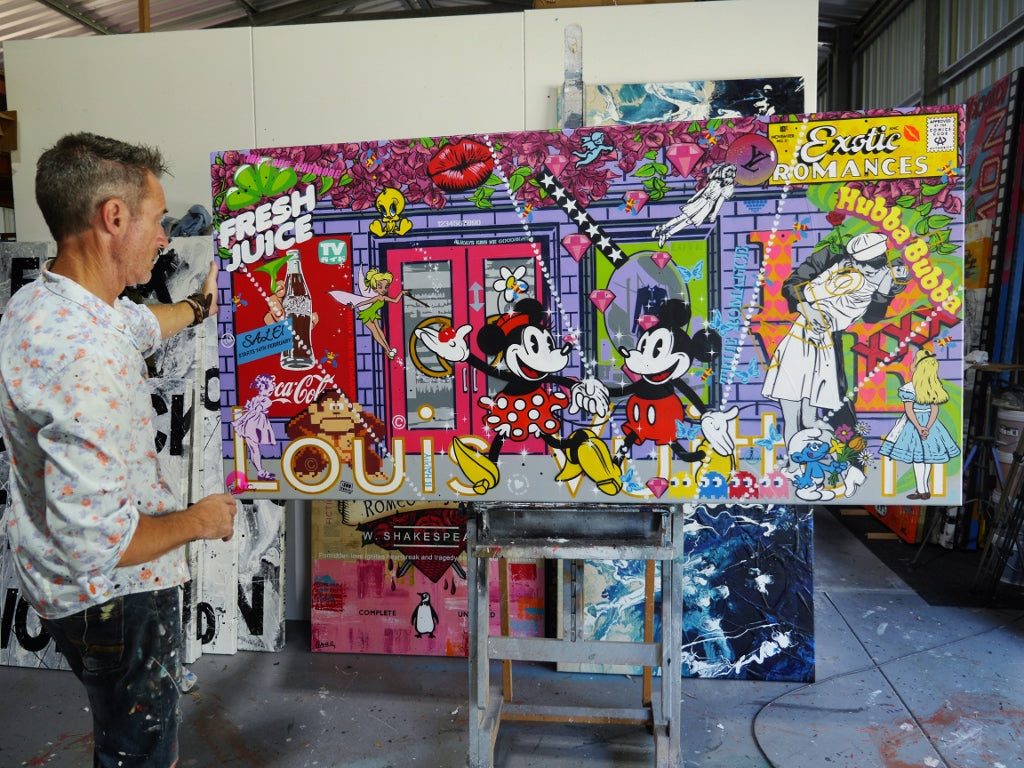 True Romance 200cm x 100cm Romantic Textured Urban Pop Art Painting