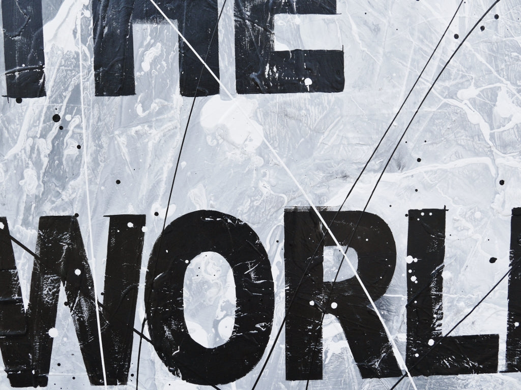 The World Over 120cm x 100cm Textured Urban Pop Art Painting (SOLD)