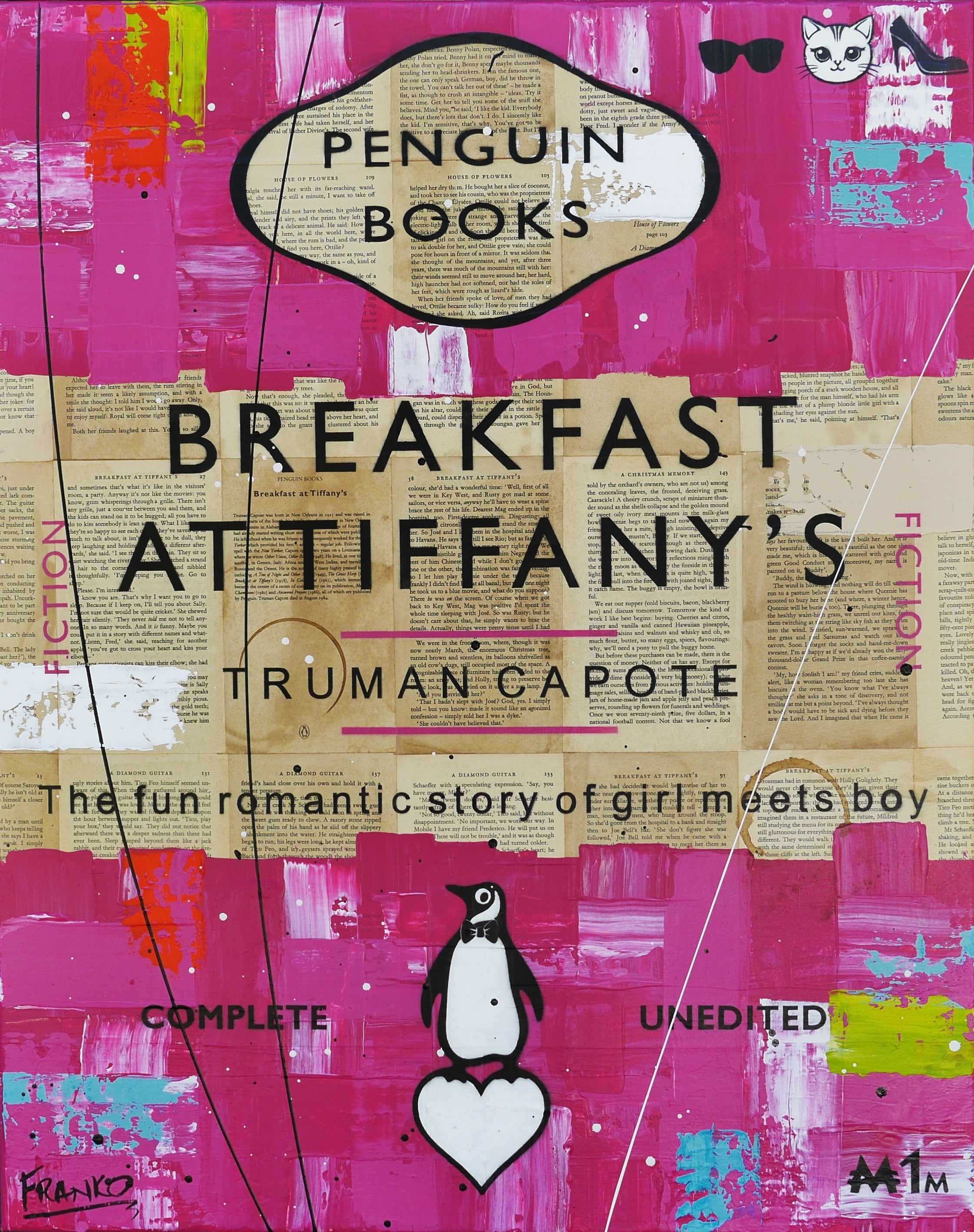 Tiffany's 60cm x 75cm Urban Pop Book Club Painting (SOLD)-book club-[Franko_Artist]-[Australian_artist]-[Gold_Coast]-[Brisbane]-[modern]-[contemporary]-[original]-[Large_artwork]-Franklin Art Studio
