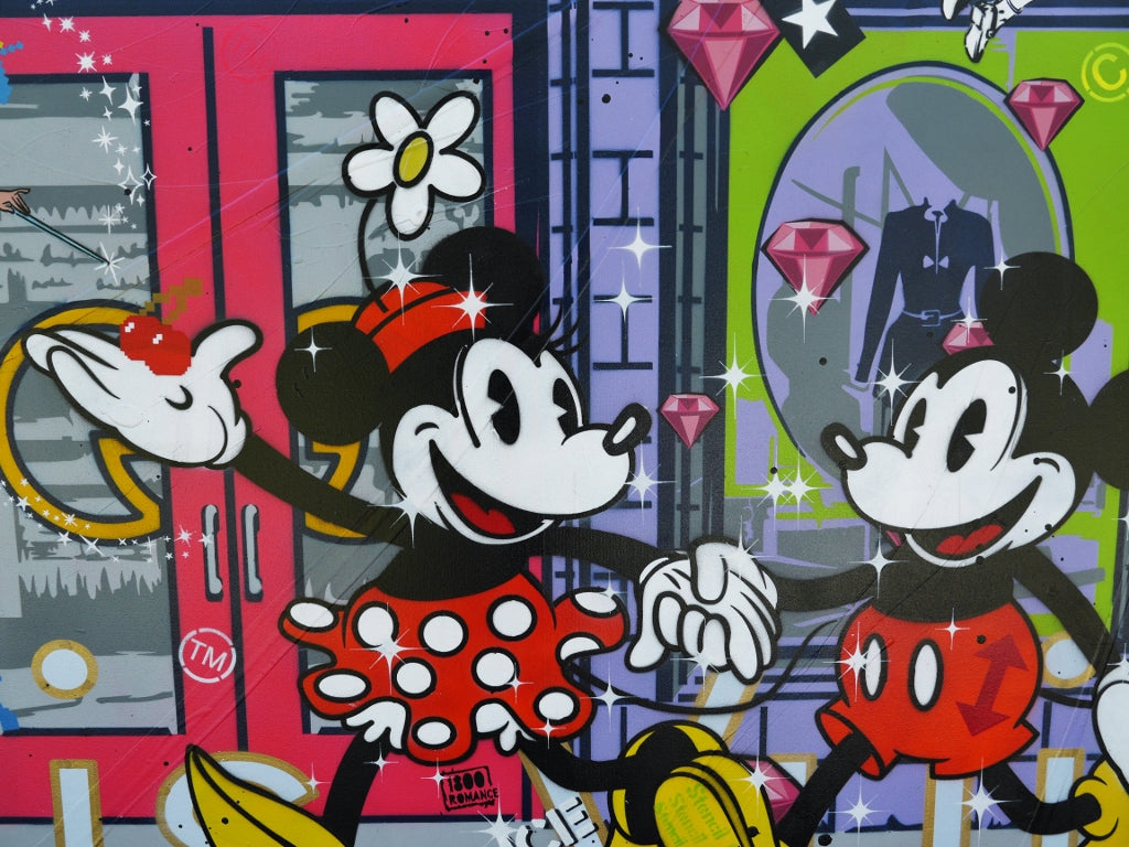 The Romantics 200cm x 100cm Romantic Textured Urban Pop Art Painting (SOLD)