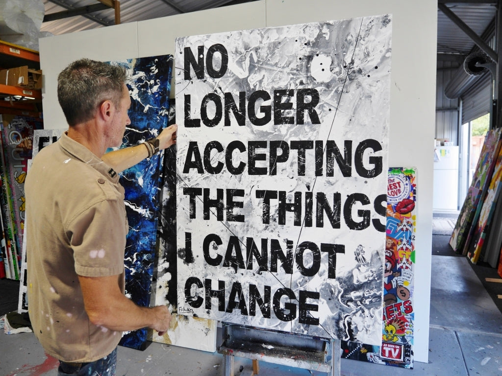 Changes 100cm x 140cm Textured Urban Pop Art Painting (SOLD)-Urban Pop Art-[Franko_Artist]-[The_Block]-[Dream_Homes]-[ideas]- [Grand_Designs]-Franklin Art Studio