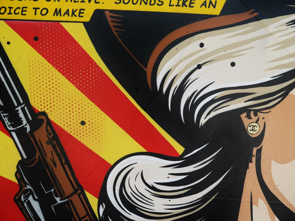 All Over The County 190cm x 100cm Cowgirl Classic Pop Art Painting (SOLD)
