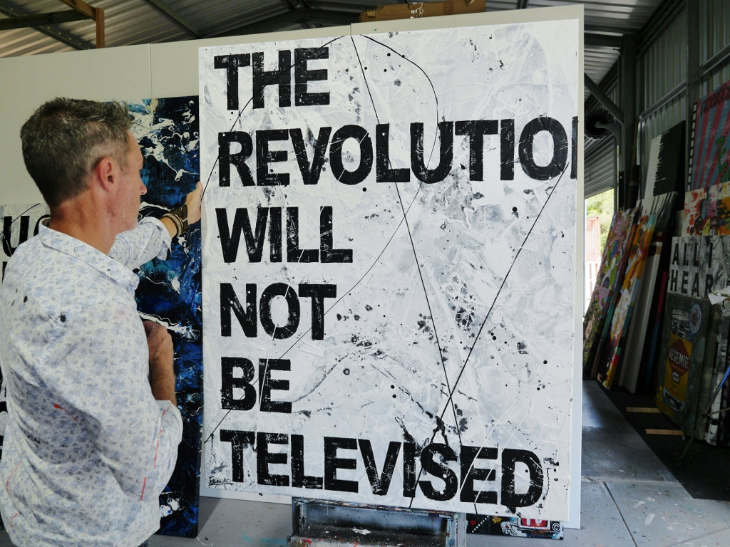 Revolutions and Stuff 120cm x 150cm Textured Urban Pop Art Painting (SOLD)