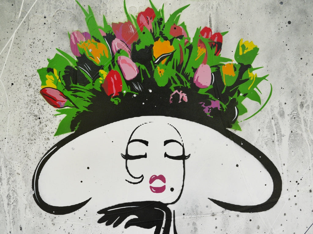 Blushing 100cm x 120cm Textured Urban Pop Art Painting (SOLD)