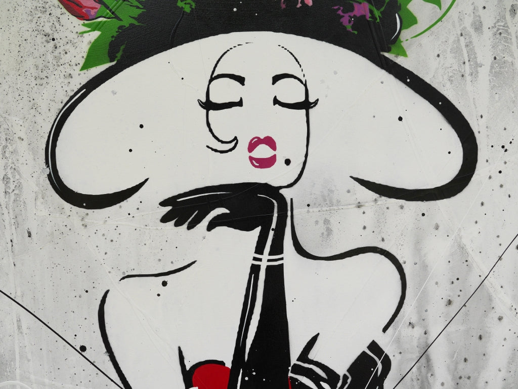 Blushing 100cm x 120cm Textured Urban Pop Art Painting (SOLD)