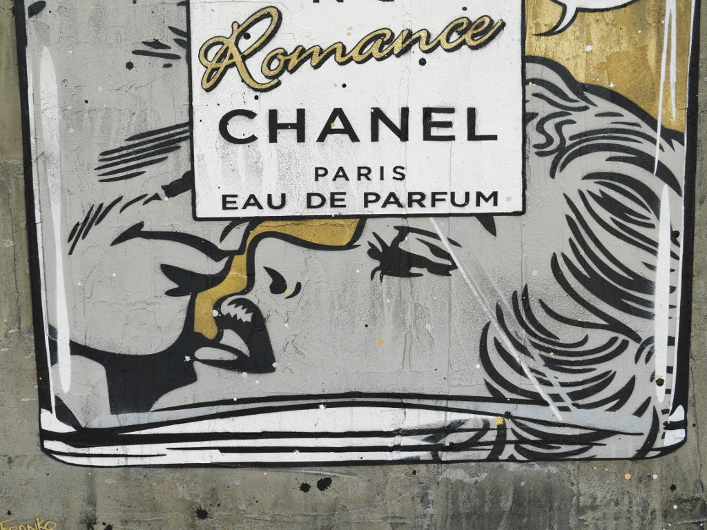 Golden Romance 100cm x 140cm Perfume Concrete Textured Urban Pop Art Painting (SOLD)