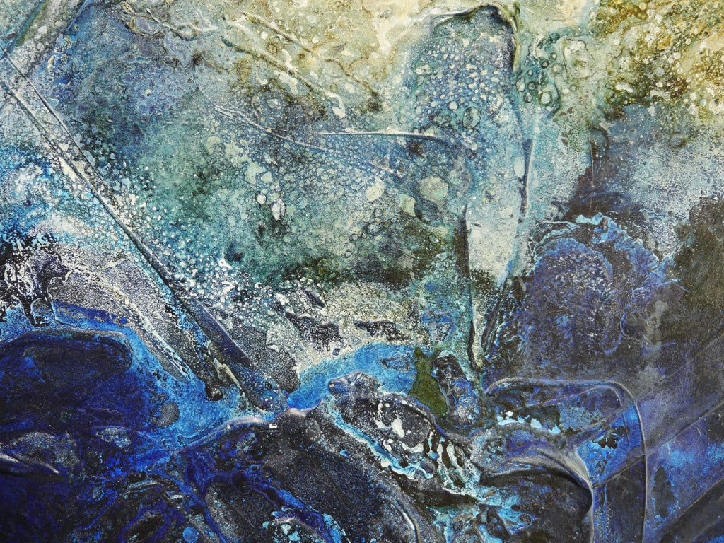 Blue Genesis 200cm x 80cm Rustic Textured Abstract Painting (SOLD)