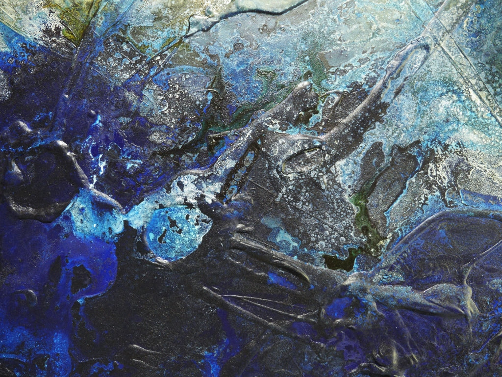 Blue Genesis 200cm x 80cm Rustic Textured Abstract Painting (SOLD)