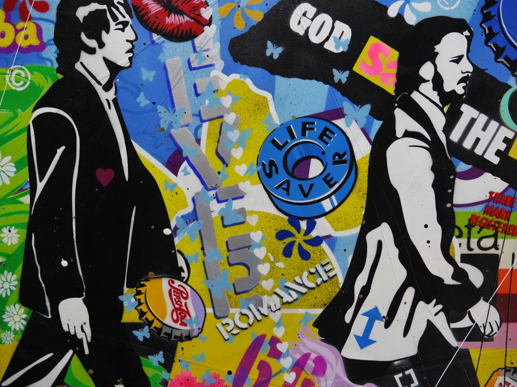 Love Love Love ... 240cm x 100cm The Beatles Textured Urban Pop Art Painting (SOLD)