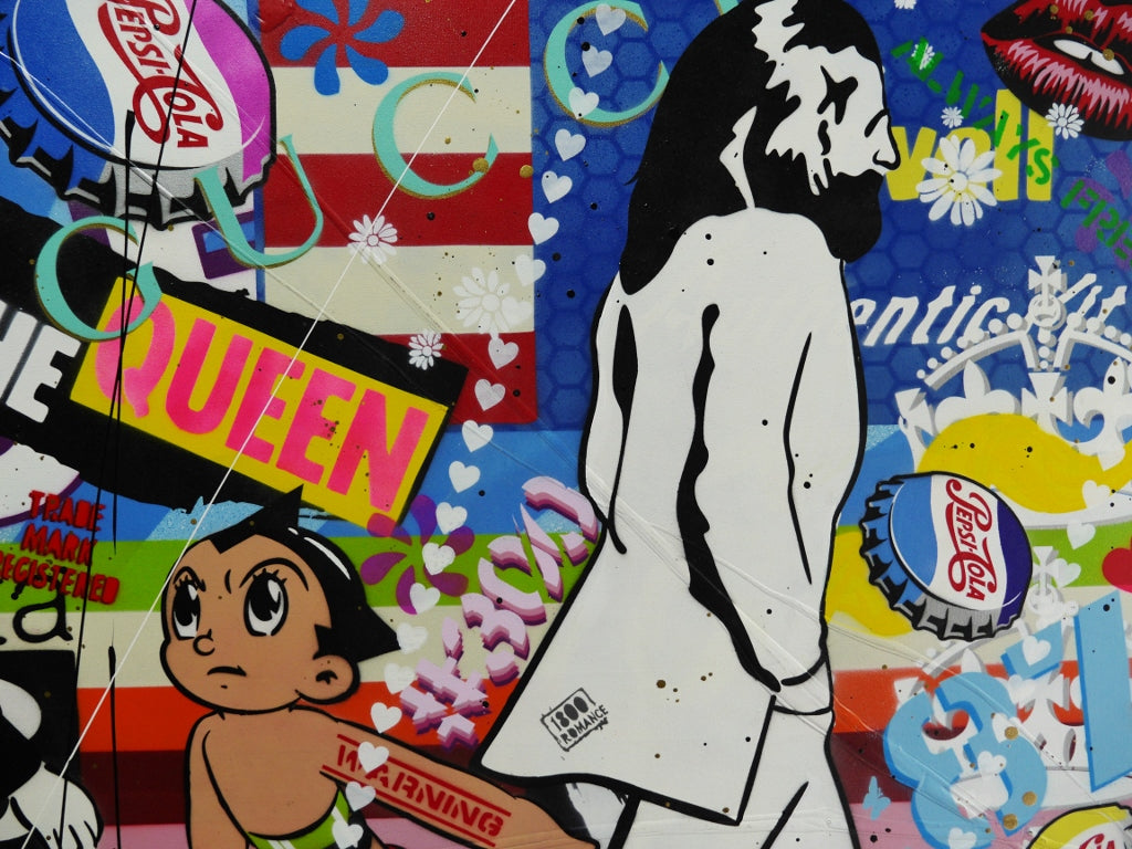 Love Love Love ... 240cm x 100cm The Beatles Textured Urban Pop Art Painting (SOLD)