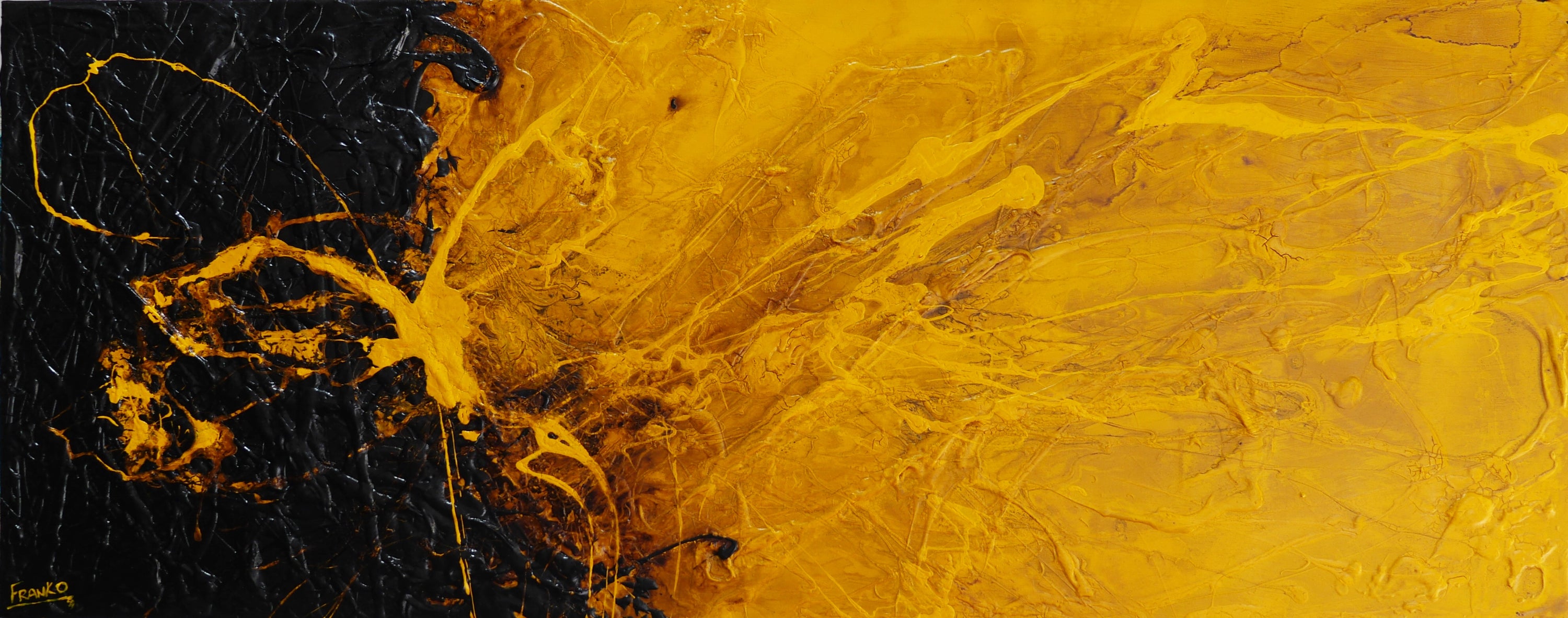 Seeded Sunflower 200cm x 80cm Sunflower Textured Abstract Painting (SOLD)-Abstract-[Franko_Artist]-[Australian_artist]-[Gold_Coast]-[Brisbane]-[modern]-[contemporary]-[original]-[Large_artwork]-Franklin Art Studio