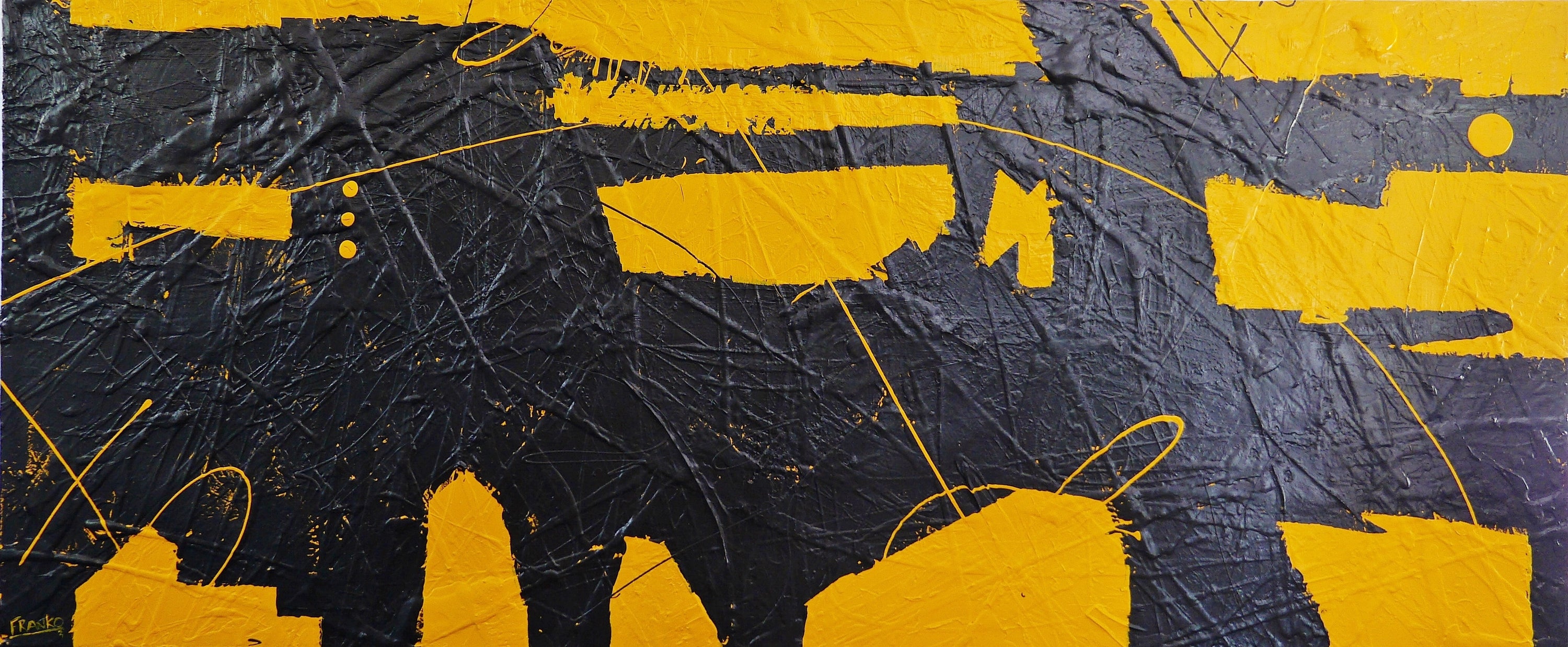 (SOLD/HOLD HELEN) Golden Disclosure 240cm x 100cm BrightTextured Abstract Painting (SOLD/HOLD HELEN)-Abstract-[Franko_Artist]-[Australian_artist]-[Gold_Coast]-[Brisbane]-[modern]-[contemporary]-[original]-[Large_artwork]-Franklin Art Studio