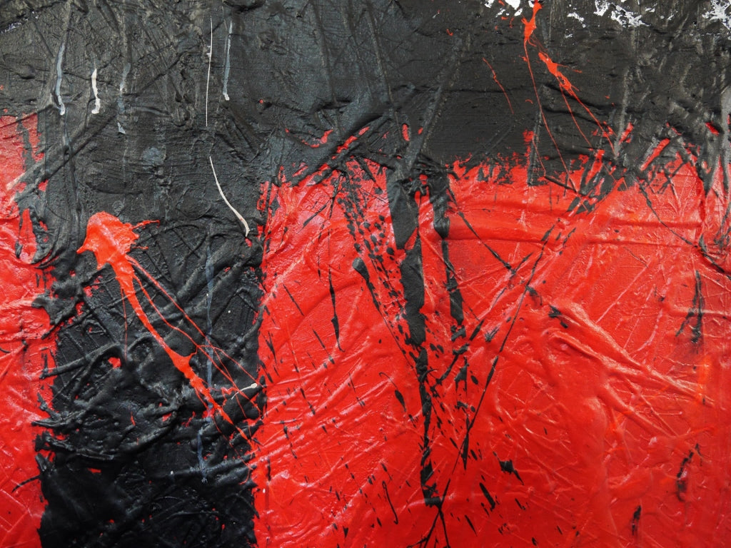 Red Rocket 160cm x 100cm Red Black and White Textured Abstract Painting (SOLD)