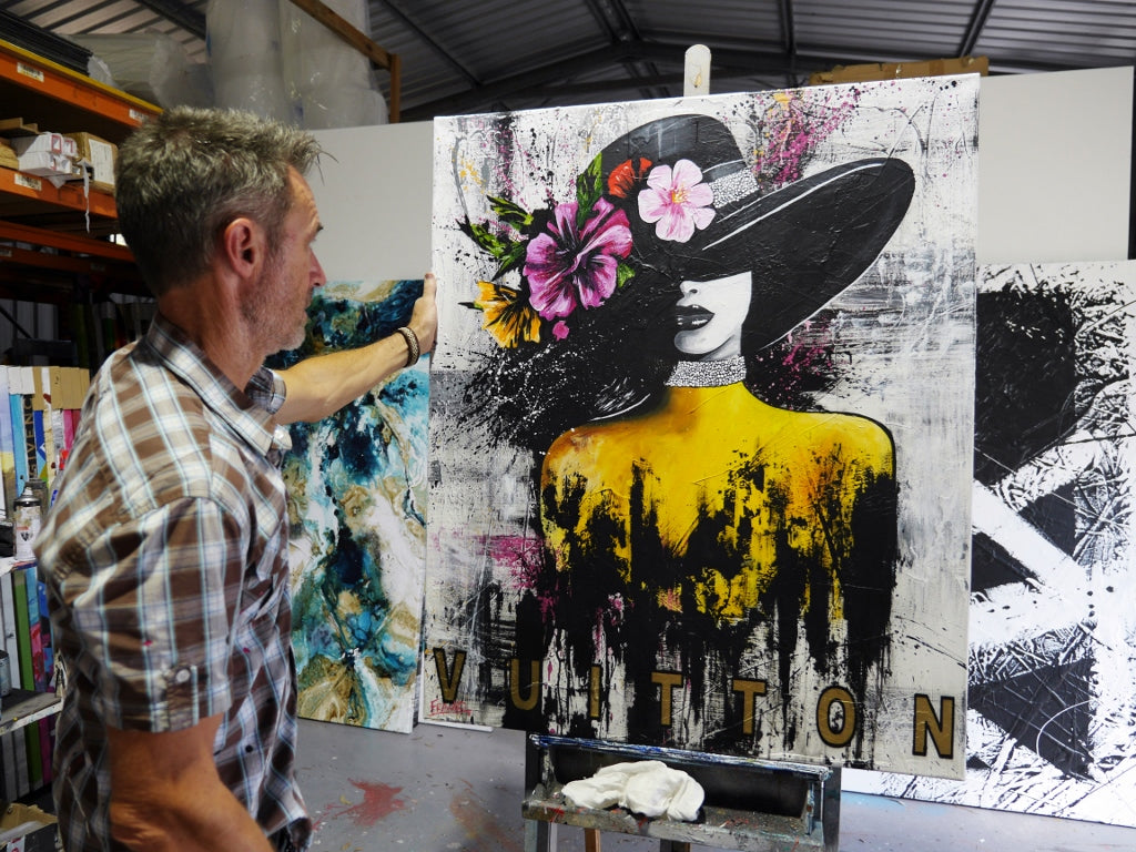 Empire State of Mind 100cm x 120cm Industrial Textured Urban Pop Art Painting (SOLD)-Urban Pop Art-[Franko_Artist]-[The_Block]-[Dream_Homes]-[ideas]- [Grand_Designs]-Franklin Art Studio