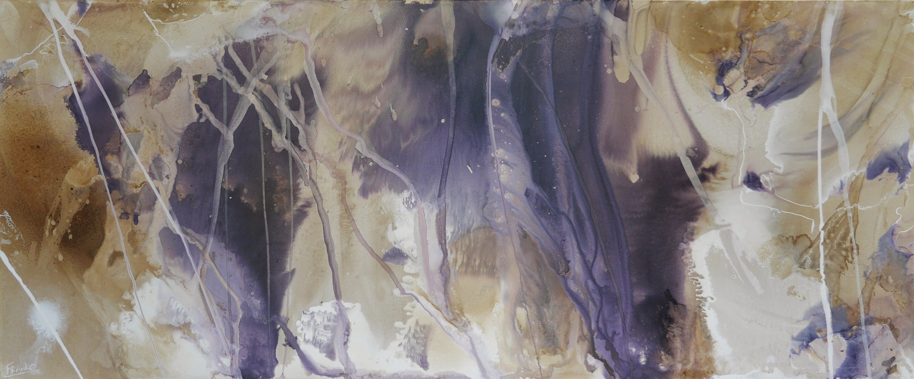 Refined 186 240cm x 100cm Mauve Blended Ink Abstract Painting (SOLD)-Abstract-[Franko_Artist]-[Australian_artist]-[Gold_Coast]-[Brisbane]-[modern]-[contemporary]-[original]-[Large_artwork]-Franklin Art Studio