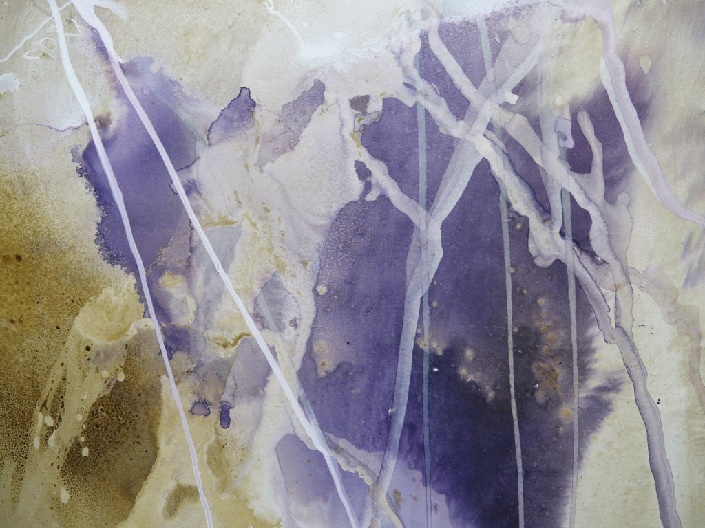 Refined 186 240cm x 100cm Mauve Blended Ink Abstract Painting (SOLD)