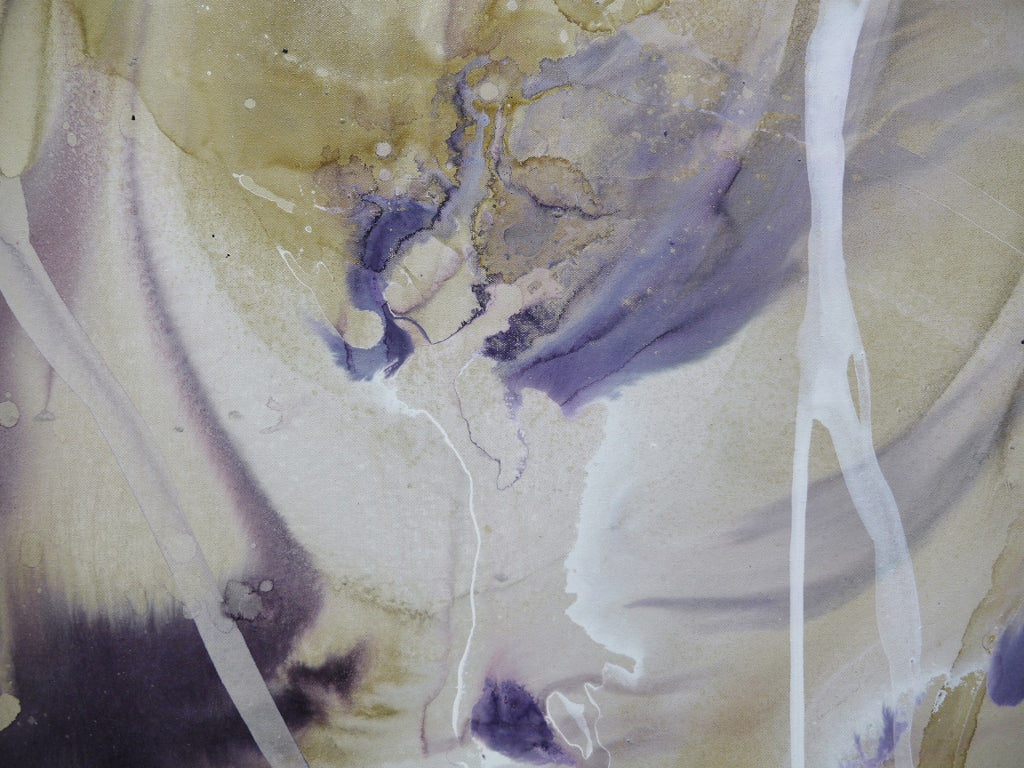 Refined 186 240cm x 100cm Mauve Blended Ink Abstract Painting (SOLD)