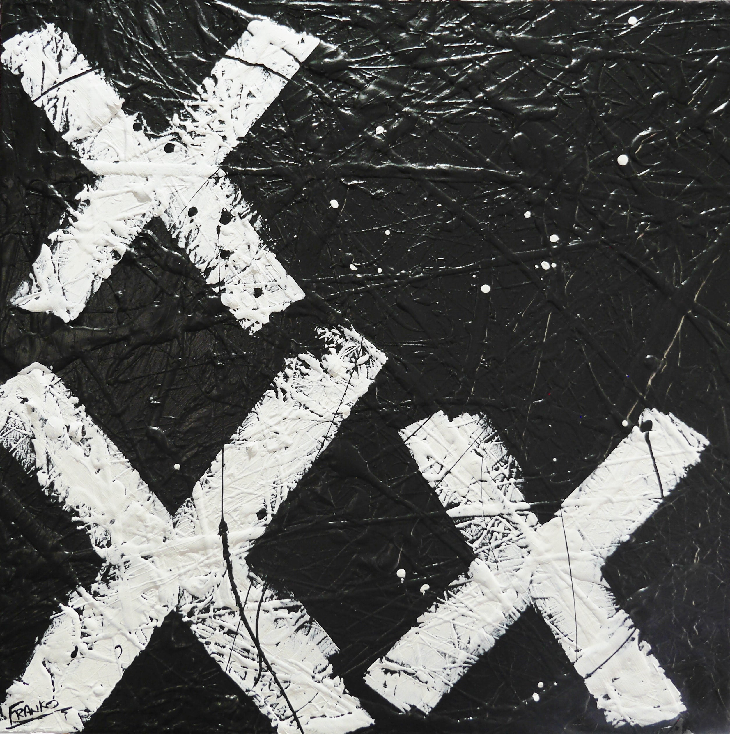 Kiss all Over 100cm x 100cm Textured Urban Pop Art Painting-Urban Pop Art-[Franko_Artist]-[Australian_artist]-[Gold_Coast]-[Brisbane]-[modern]-[contemporary]-[original]-[Large_artwork]-Franklin Art Studio