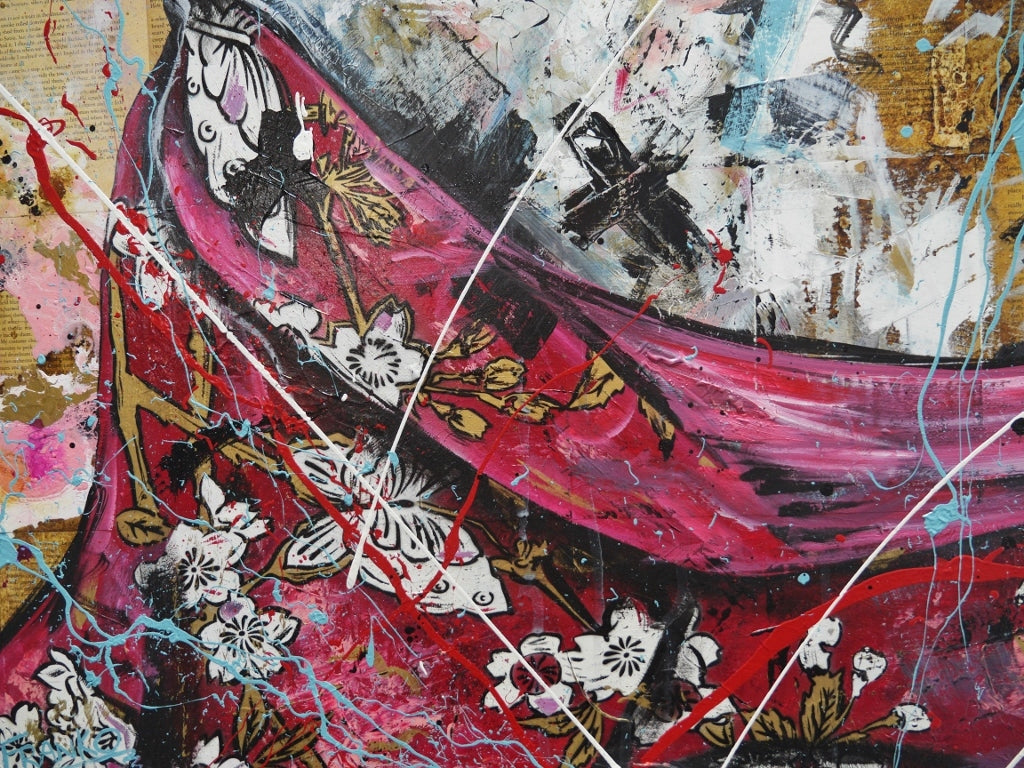 Rubi 100cm x 140cm Geisha Abstract Realism Book Club Painting (SOLD)
