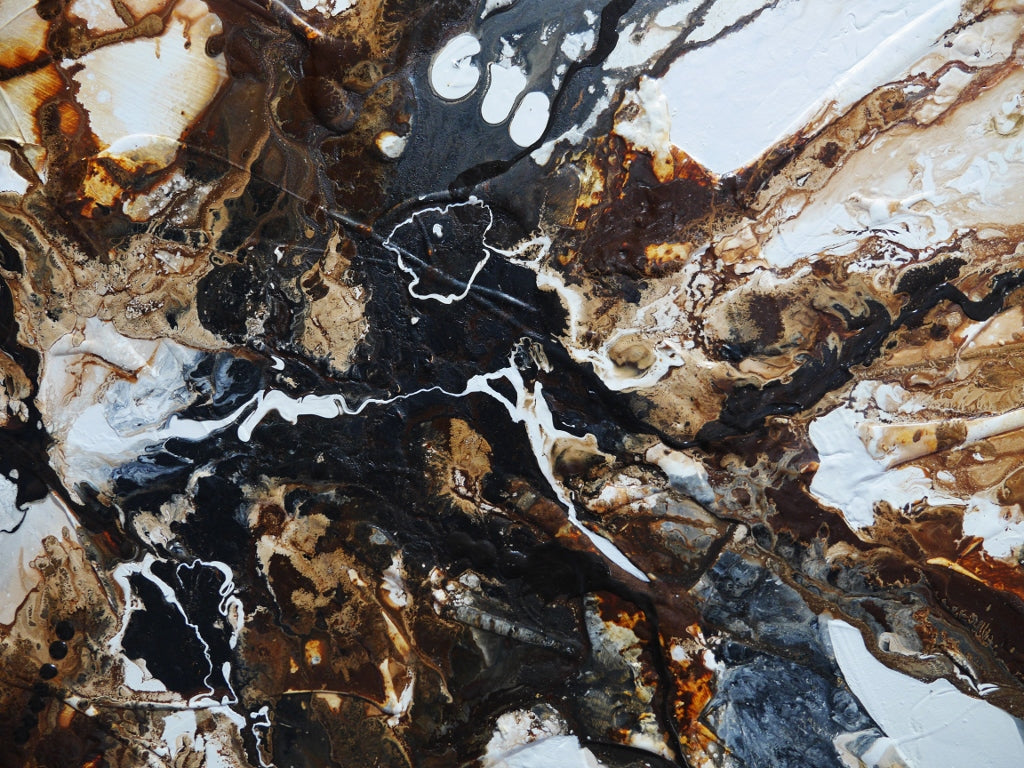 Neutral Oxide 240cm x 100cm Rust White Black Textured Abstract Painting (SOLD)