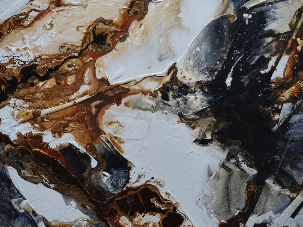 Neutral Oxide 240cm x 100cm Rust White Black Textured Abstract Painting (SOLD)