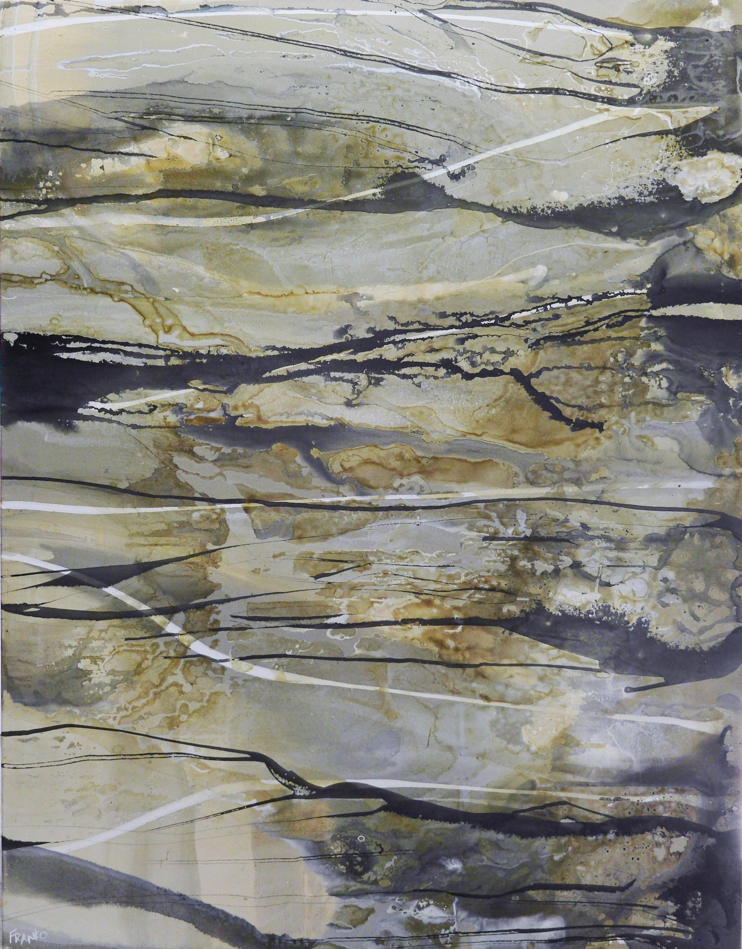 Refined 909 140cm x 180cm Rustic Blended Ink Abstract Painting (SOLD)-Abstract-[Franko_Artist]-[Australian_artist]-[Gold_Coast]-[Brisbane]-[modern]-[contemporary]-[original]-[Large_artwork]-Franklin Art Studio