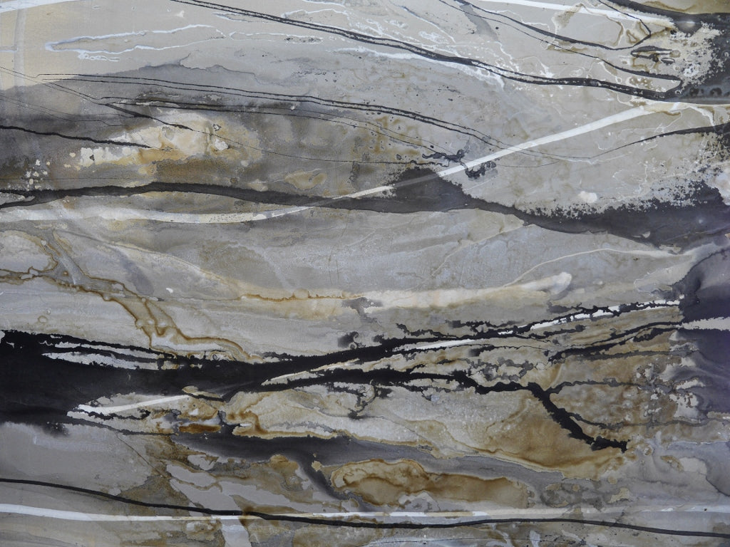 Refined 909 140cm x 180cm Rustic Blended Ink Abstract Painting (SOLD)