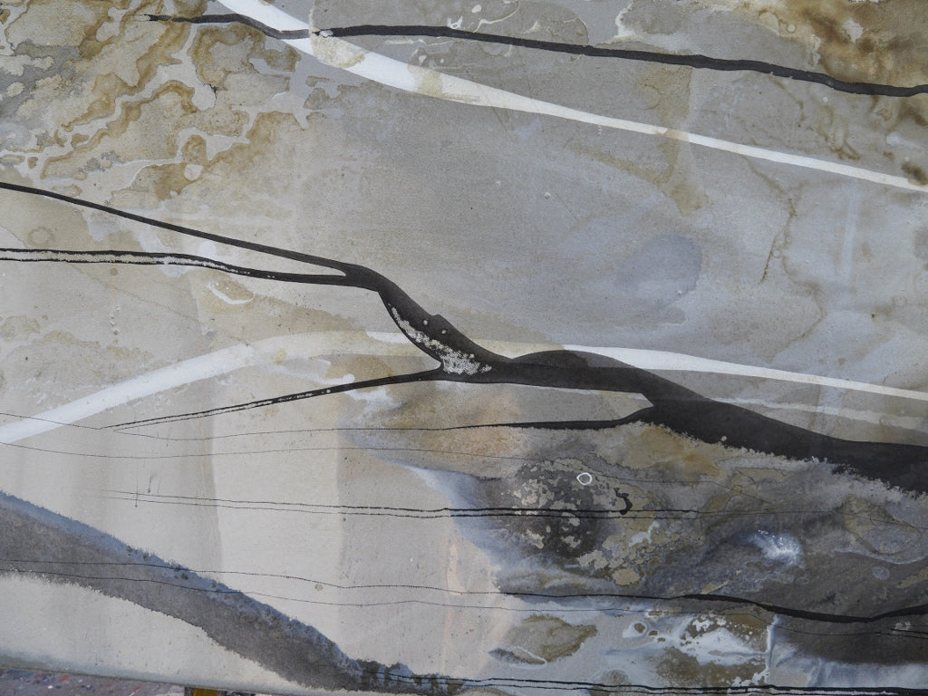 Refined 909 140cm x 180cm Rustic Blended Ink Abstract Painting (SOLD)