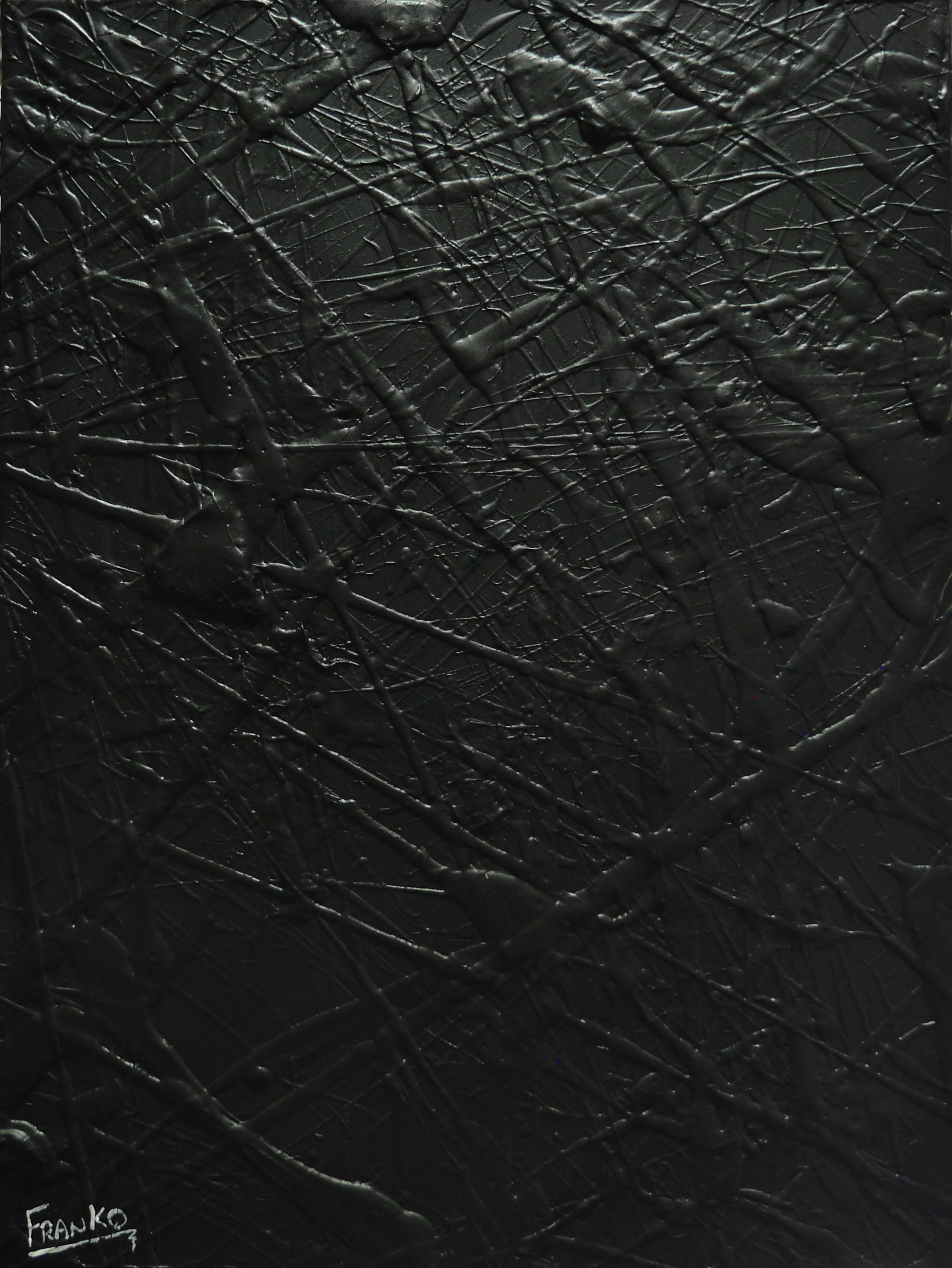 Little Wicked 75cm x 100cm Black Textured Abstract Painting-Abstract-[Franko_Artist]-[Australian_artist]-[Gold_Coast]-[Brisbane]-[modern]-[contemporary]-[original]-[Large_artwork]-Franklin Art Studio