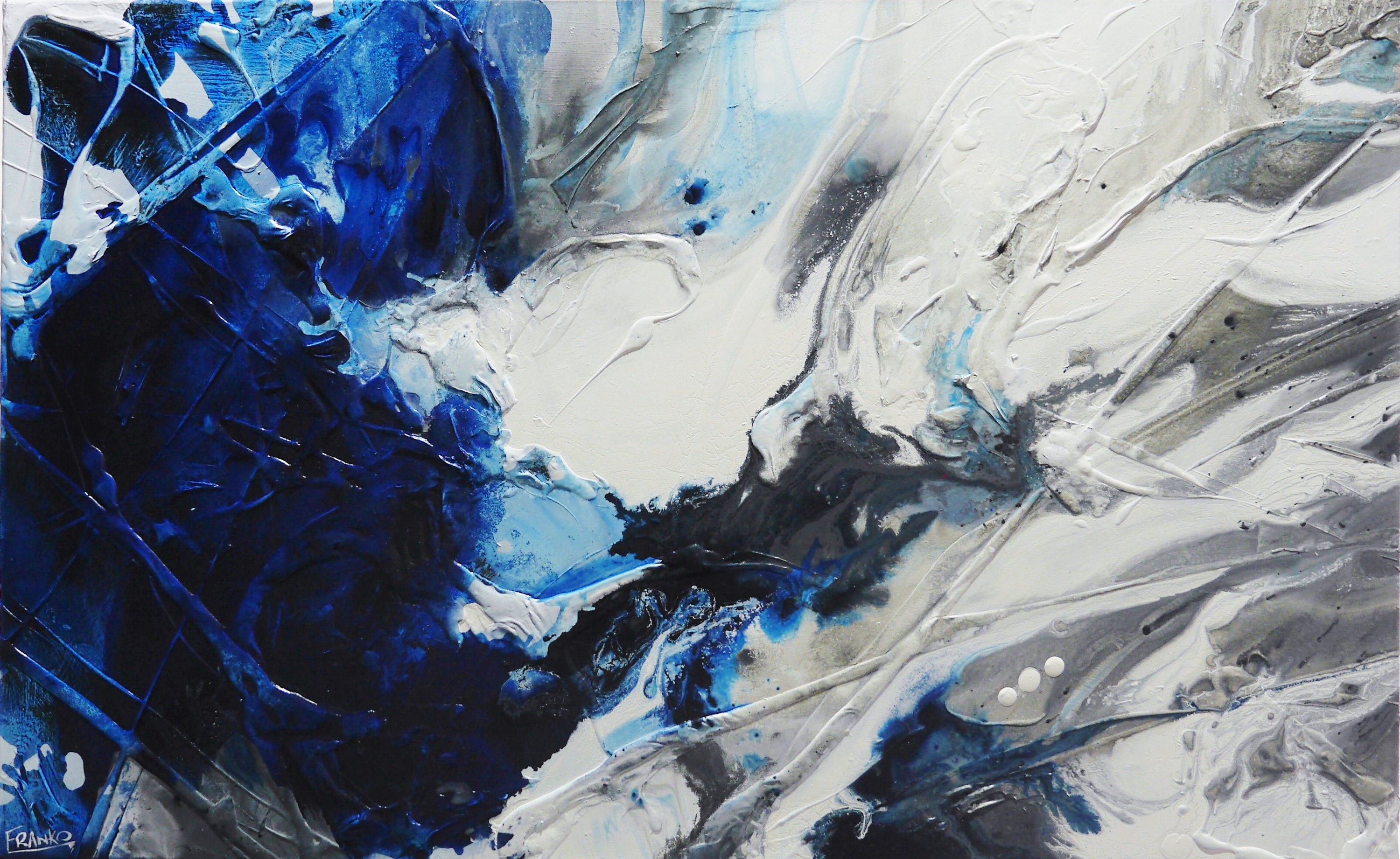 Midnight Reflex 160cm x 100cm Textured Abstract Painting-Abstract-[Franko_Artist]-[Australian_artist]-[Gold_Coast]-[Brisbane]-[modern]-[contemporary]-[original]-[Large_artwork]-Franklin Art Studio