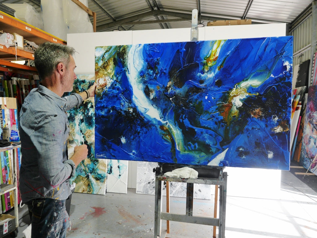 Reminiscent 160cm x 100cm Textured Abstract Painting (SOLD)-Abstract-[Franko_Artist]-[The_Block]-[Dream_Homes]-[ideas]- [Grand_Designs]-Franklin Art Studio