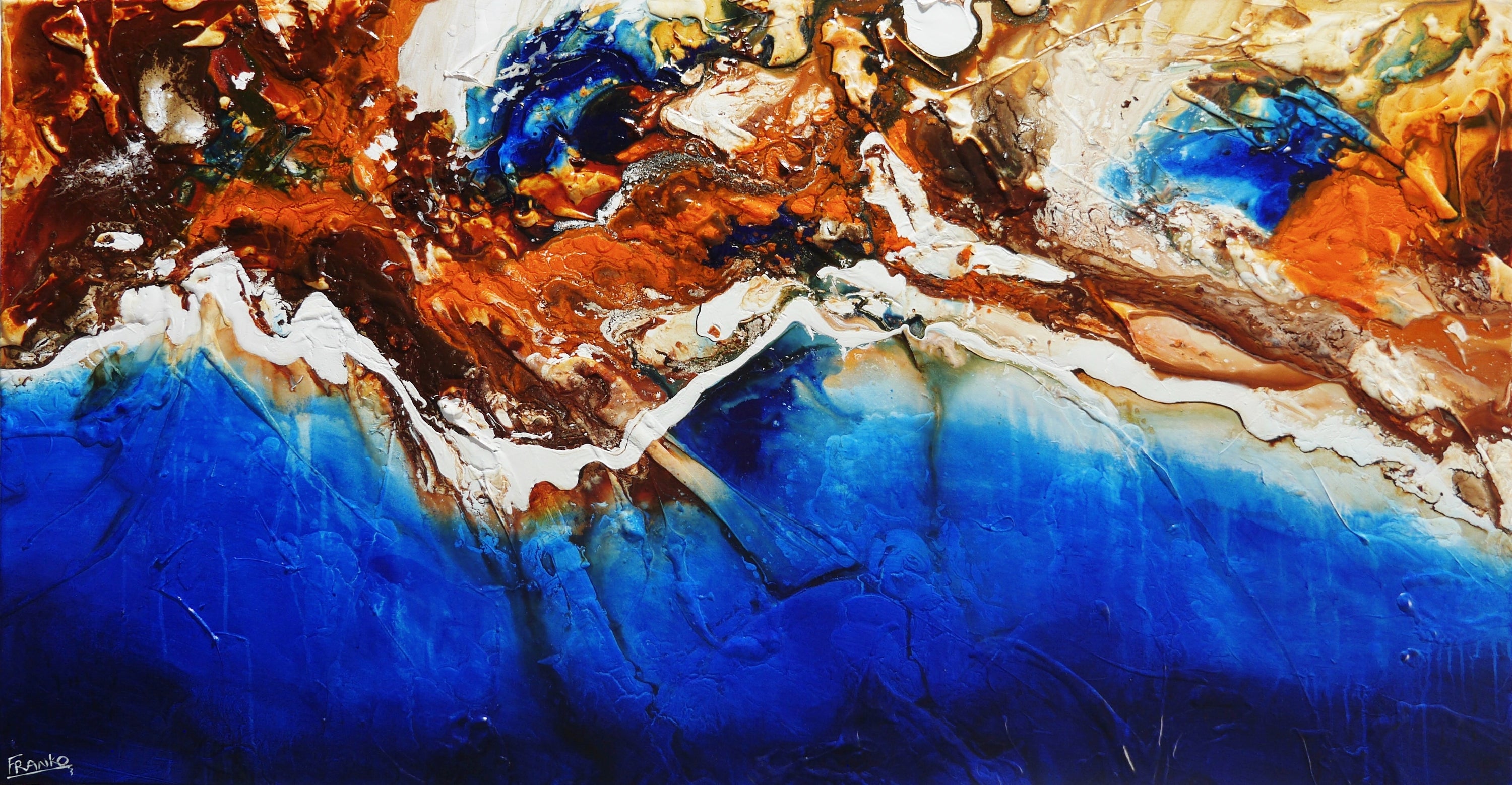 The Western Coast 190cm x 100cm Coastal Textured Abstract Painting (SOLD)-Abstract-[Franko_Artist]-[Australian_artist]-[Gold_Coast]-[Brisbane]-[modern]-[contemporary]-[original]-[Large_artwork]-Franklin Art Studio